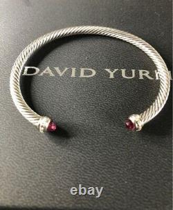 David Yurman 4mm cable Bracelet with Pink Tourmaline Stones Diamonds