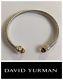 David Yurman 5mm Citrine 14k & Sterling Silver Cuff Bracelet $625 Retail