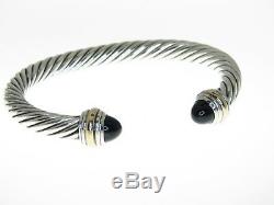 David Yurman 7mm Black Onyx 14k Yellow Gold & Sterling Silver Bracelet