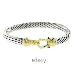 David Yurman 7mm Cable Buckle Bracelet with 14k gold 925 sterling silver