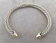 David Yurman 925 585 Sterling Silver 14k Gold Cable Classic Cuff Bracelet (a)