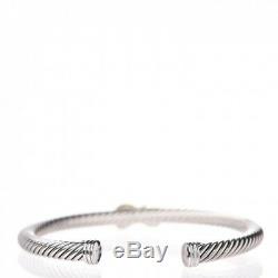 David Yurman 925 Sterling Silver & 14K Gold Cable Crossover X Cuff Bracelet 5 mm