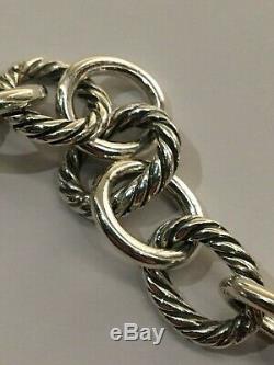 David Yurman 925 Sterling Silver Large 12mm Oval Link Chain Bracelet