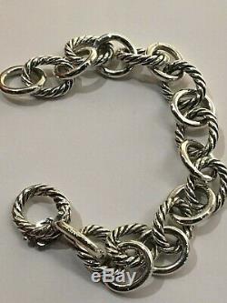 David Yurman 925 Sterling Silver Large 12mm Oval Link Chain Bracelet