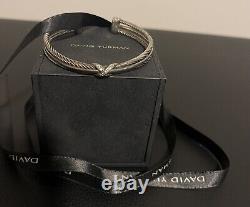 David Yurman Authentic Crossover X BraceletSterling Silver w Pavé Diamonds