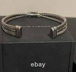 David Yurman Authentic Crossover X BraceletSterling Silver w Pavé Diamonds