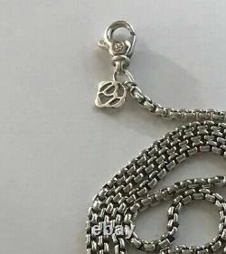 David Yurman Box Chain Necklace With Silver Logo 18Long 2.7mm