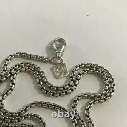 David Yurman Box Chain Necklace With Silver Logo 20Long 2.7mm