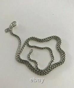 David Yurman Box Chain Necklace With Silver Logo 20Long 2.7mm