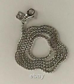 David Yurman Box Chain Necklace With Silver Logo 20 Long 3.6mm