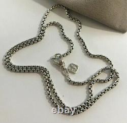 David Yurman Box Chain Necklace With Silver Logo 24Long 2.7mm