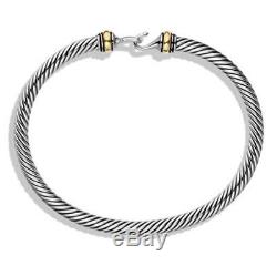 David Yurman Cable Buckle Bracelet With 18k Gold 5mm 925 Sterling Silver Medium