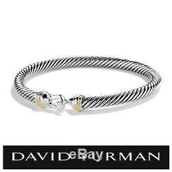 David Yurman Cable Buckle Bracelet With 18k Gold 5mm 925 Sterling Silver (S)