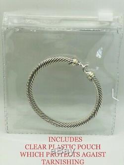 David Yurman Cable Buckle Bracelet With 18k Gold 5mm 925 Sterling Silver (S)