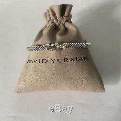 David Yurman Cable Buckle Bracelet With 18k Gold 5mm 925 Sterling Silver (S)