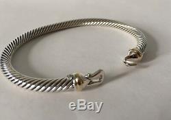 David Yurman Cable Buckle Bracelet With 18k Gold 5mm 925 Sterling Silver (S)