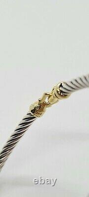 David Yurman Cable Buckle Bracelet With Gold 3mm 925 Sterling Silver With 18k