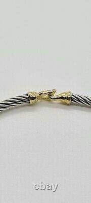 David Yurman Cable Buckle Bracelet With Gold 3mm 925 Sterling Silver With 18k
