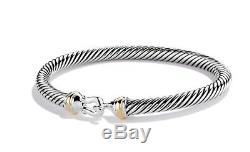 David Yurman Cable Buckle Bracelet With Gold 5mm 925 Sterling Silver 18k
