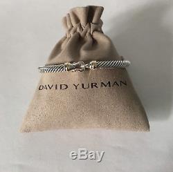 David Yurman Cable Buckle Bracelet With Gold 5mm 925 Sterling Silver With 18k