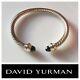David Yurman Cable Classic Bracelet With Black Onyx And 14k Gold 5mm