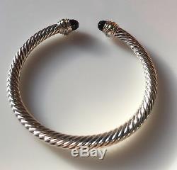 David Yurman Cable Classic Bracelet with Black Onyx and 14K Gold 5mm
