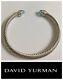 David Yurman Cable Classic Bracelet With Blue Topaz And 14k Gold 5mm