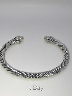 David Yurman Cable Classic Bracelet with Gold Dome and 14K Gold 5mm Medium