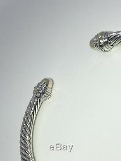 David Yurman Cable Classic Bracelet with Gold Dome and 14K Gold 5mm Medium