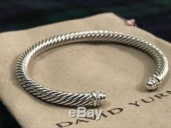David Yurman Cable Classic Bracelet with Sterling Silver Domes & Diamonds 5mm