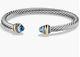 David Yurman Cable Classics Cuff Bracelet Blue Topaz Size Medium