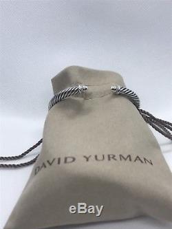 David Yurman Cable Classics Sterling Silver Bracelet with Diamonds 5mm Size S