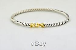 David Yurman Cable Collectibles Buckle Bangle Bracelet 18k Sterling Silver 3mm