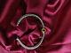 David Yurman Classic Style Sterling Silver 18k Gold Red Agate 5mm Cable Bracelet