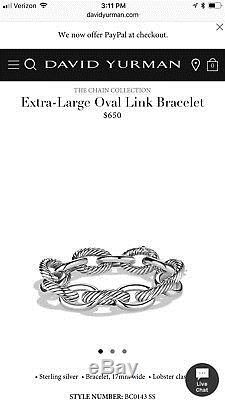 David Yurman Extra Large XL Oval Link Bracelet Sterling Silver 17mm
