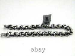 David Yurman Mens 7mm Petrvs Chain Bracelet Sterling Silver Size Medium NWT