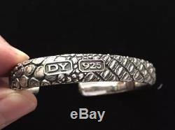 David Yurman Mens New Gator Cuff Bracelet Sterling Silver