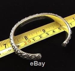 David Yurman Mens New Gator Cuff Bracelet Sterling Silver