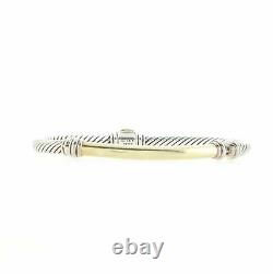 David Yurman Metro Cable Bracelet Sterling Silver and 14K Yellow Gold 4mm