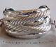 David Yurman New Crossover Cuff Sterling Silver Cable Wide Bracelet $1,100 Withcoa