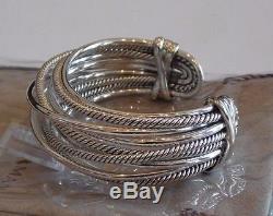 David Yurman New Crossover Wide Cuff Sterling Silver Cable Bracelet $1450
