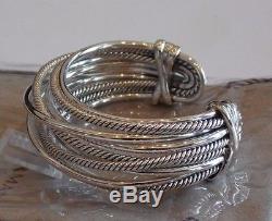 David Yurman New Crossover Wide Cuff Sterling Silver Cable Bracelet $1450