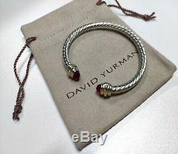 David Yurman Ruby / Sterling Silver Classic 5mm Cable Cuffs Bracelets & Ba