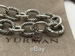 David Yurman Sterling Silver 12'mm Oval Cable Link Chain 8' Inch Bracelet