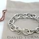 David Yurman Sterling Silver 12mm Oval Link Cable Chain Bracelet 7 Inch With Pouch