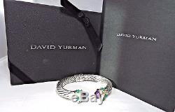 David Yurman Sterling Silver 14K Amethyst 10MM Cable Renaissance Bracelet