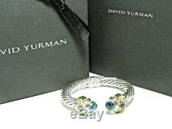 David Yurman Sterling Silver &14K Topaz & Tourmaline 10MM Renaissance Bracelet