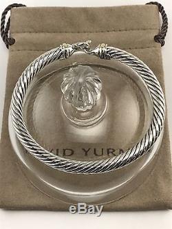 David Yurman Sterling Silver & 18K Gold Cable Classic Buckle Hook Bracelet 5mm