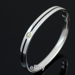 David Yurman Sterling Silver 18K Gold Hinged Logo Bangle Bracelet Enamel LQ22-G