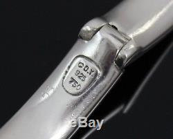 David Yurman Sterling Silver 18K Gold Hinged Logo Bangle Bracelet Enamel LQ22-G